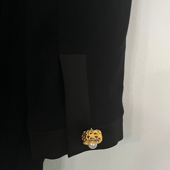 Louis Feraud Black Blazer with Gold Buttons - Picture 9 of 16